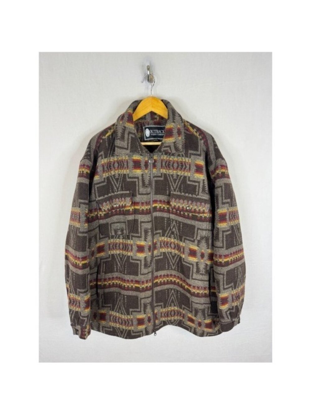 Outback Trading Co Koda Jacket XXL Brown Southwestern Aztec Quilted Wool Blend